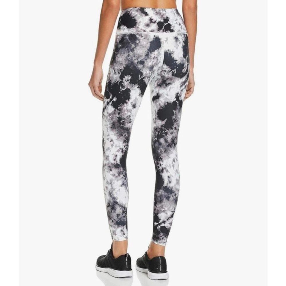 AQUA ATHLETIC | White Gray Black Tie Dye High Waist Leggings Soft Silky | XS‎